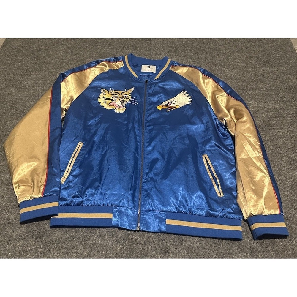 Standard Issue Silky Satin Smooth  Tiger Eagle Japan Bomber Jacket Men L